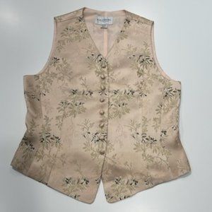 EMANUEL UNGARO | Vintage 90s Embroidered Silk Vest ~ Size 10/44 NEW
